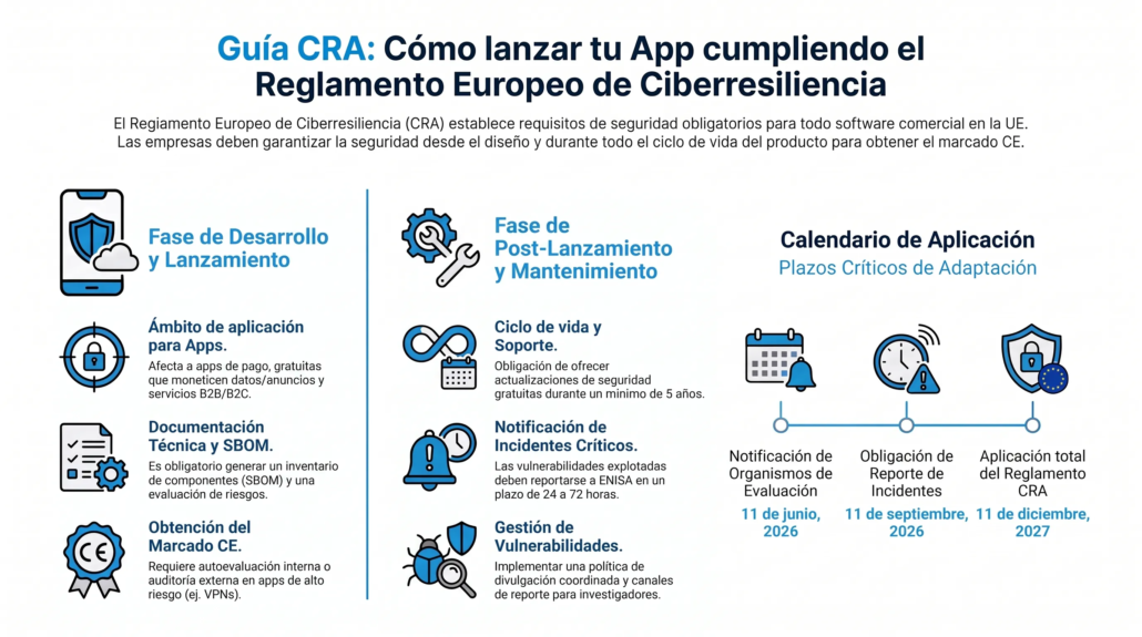 Ley de Ciberresiliencia (CRA) y Apps Móviles: 5 pasos esenciales Guia del Reglamento de Ciberresiliencia
